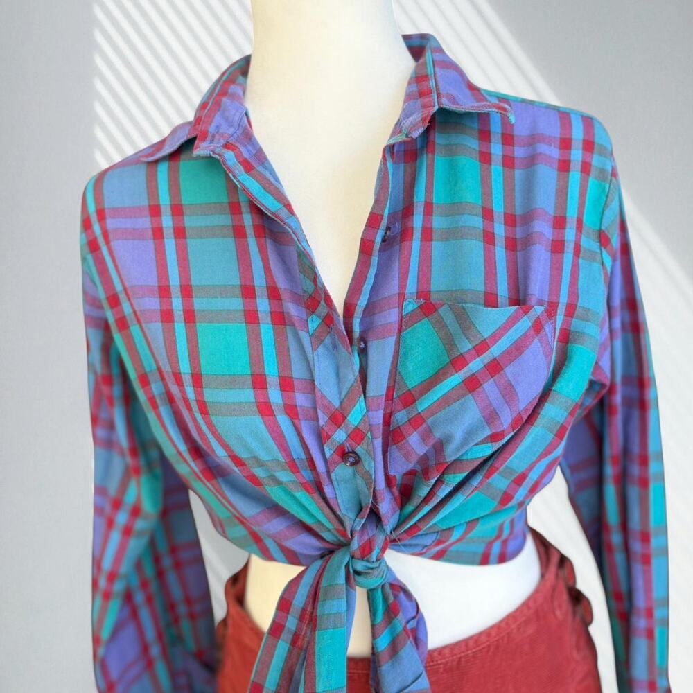 Esquel multi color plaid button up